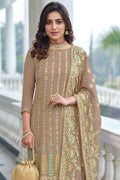 Tan Beige Georgette Salwar Suit