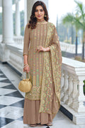 Tan Beige Georgette Salwar Suit