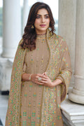 Tan Beige Georgette Salwar Suit