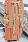 Salmon Orange Georgette Salwar Suit