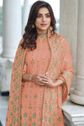 Salmon Orange Georgette Salwar Suit