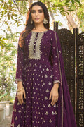 Deep Violet Georgette Salwar Suit