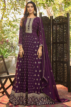 Deep Violet Georgette Salwar Suit