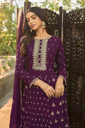 Deep Violet Georgette Salwar Suit