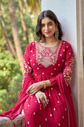 Magenta Pink Georgette Salwar Suit