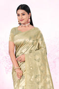 Grey Cotton Saree With Blouse Piece