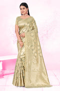 Grey Cotton Saree With Blouse Piece