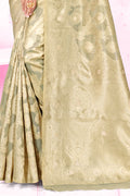 Grey Cotton Saree With Blouse Piece