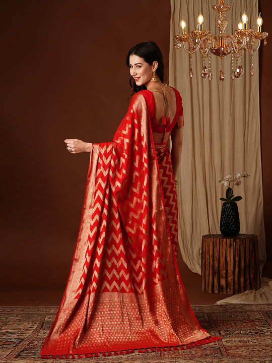 Georgette Banarasi Silk Saree With Blouse Piece