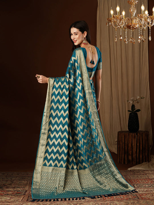 Georgette Banarasi Silk Saree With Blouse Piece