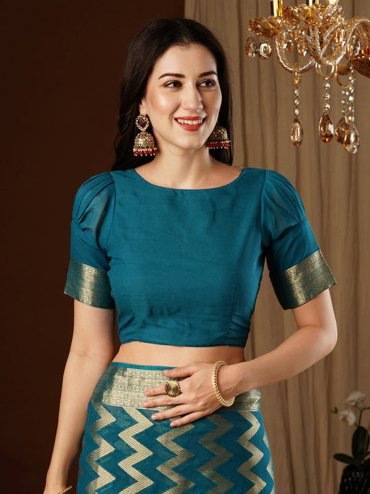 Georgette Banarasi Silk Saree With Blouse Piece