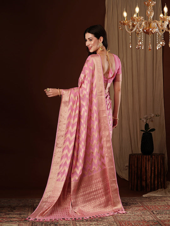 Georgette Banarasi Silk Saree With Blouse Piece