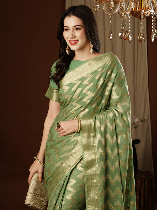 Georgette Banarasi Silk Saree With Blouse Piece