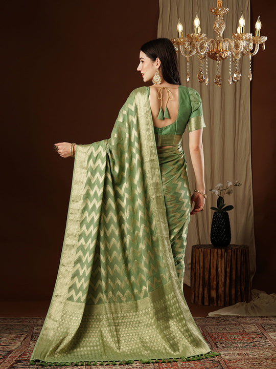 Georgette Banarasi Silk Saree With Blouse Piece