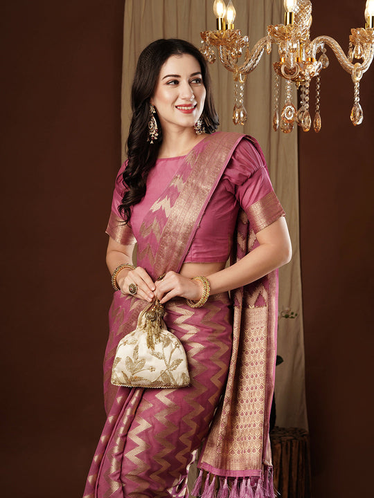 Georgette Banarasi Silk Saree With Blouse Piece