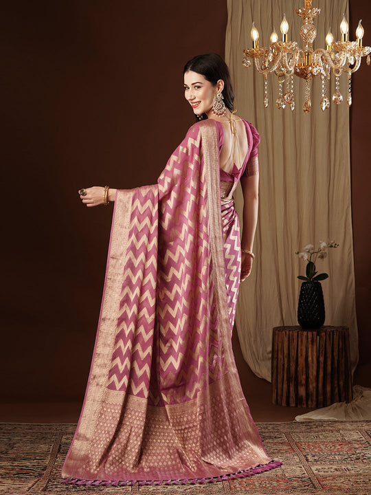 Georgette Banarasi Silk Saree With Blouse Piece