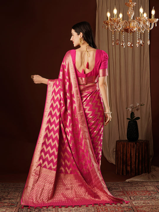Georgette Banarasi Silk Saree With Blouse Piece