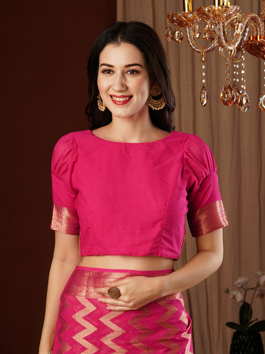 Georgette Banarasi Silk Saree With Blouse Piece