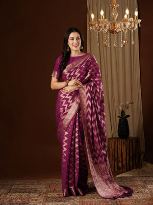 Georgette Banarasi Silk Saree With Blouse Piece