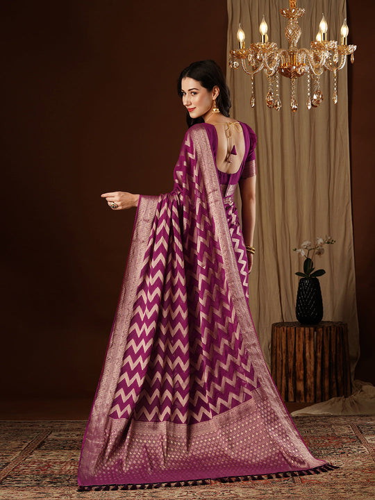 Georgette Banarasi Silk Saree With Blouse Piece