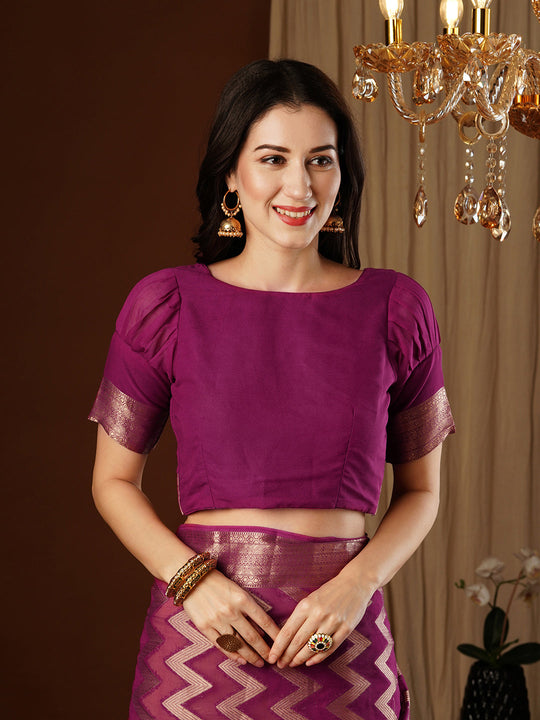 Georgette Banarasi Silk Saree With Blouse Piece