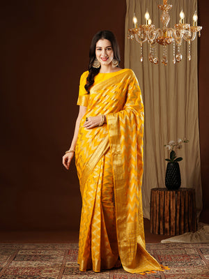 Georgette Banarasi Silk Saree With Blouse Piece