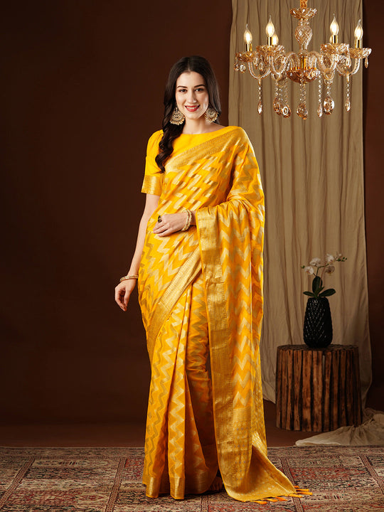 Georgette Banarasi Silk Saree With Blouse Piece