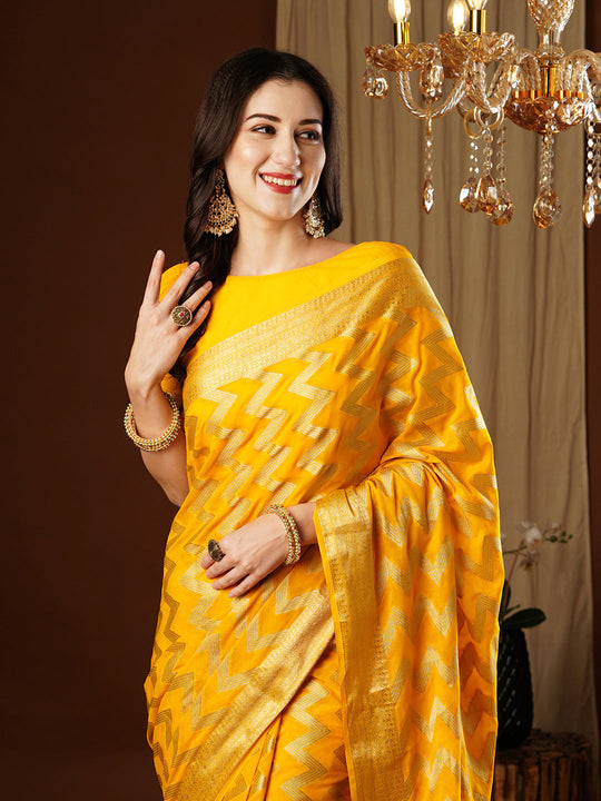 Georgette Banarasi Silk Saree With Blouse Piece