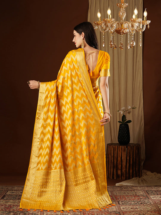 Georgette Banarasi Silk Saree With Blouse Piece
