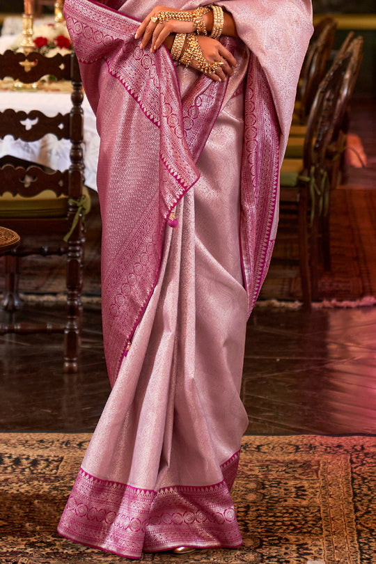 Rose Pink Kanjivaram Saree
