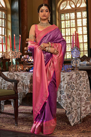 Purple Violet Kanjivaram Saree