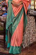 Coral Peach Kanjivaram Saree