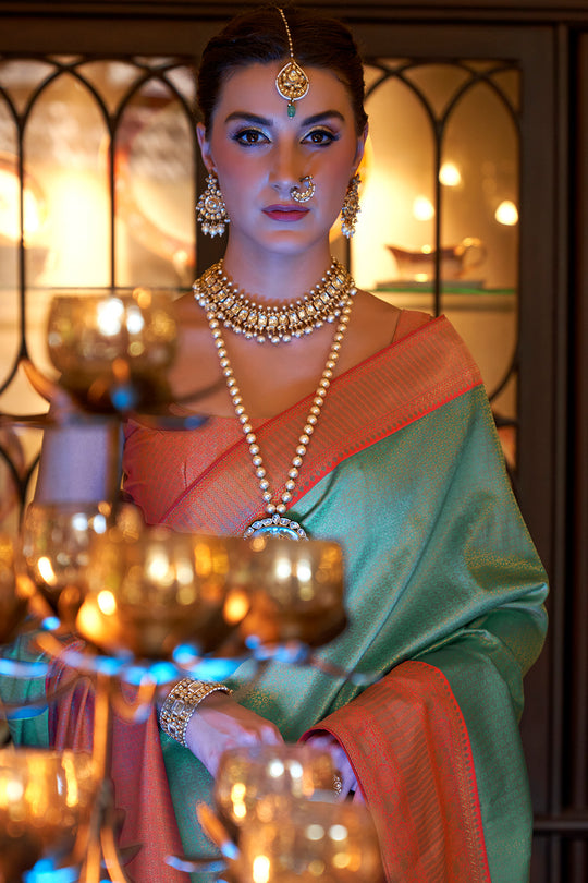 Sky Blue Kanjivaram Saree