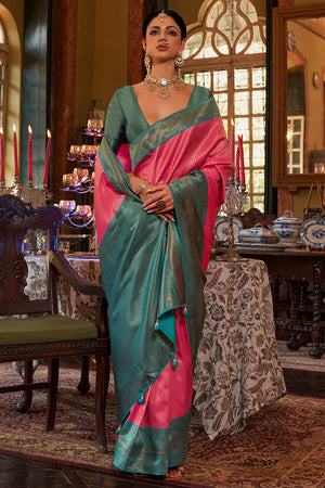 Taffy Pink Kanjivaram Saree