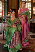 Berry Violet Kanjivaram Saree