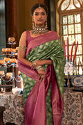 Forest Green Kanjivaram Saree