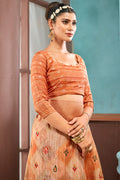 Bronze Cotton Linen Blend NeoJacquard Digital Elegance Saree