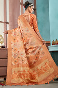 Bronze Cotton Linen NeoJacquard Digital Elegance Saree