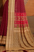 Cherry Red Georgette Saree