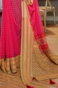 Hot Pink Georgette Saree