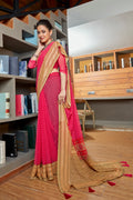 Hot Pink Georgette Saree