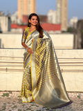 Yellow Silk Saree With Blouse Piece