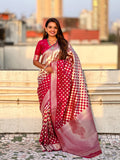 Red Silk Saree With Blouse Piece