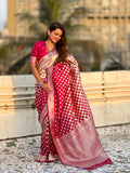 Red Silk Saree With Blouse Piece