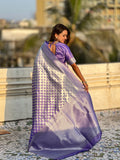 Jamun Silk Saree With Blouse Piece