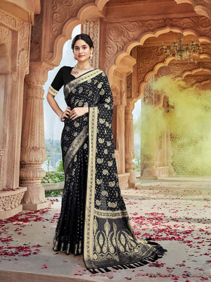 Georgette Banarasi Silk Saree With Blouse Piece