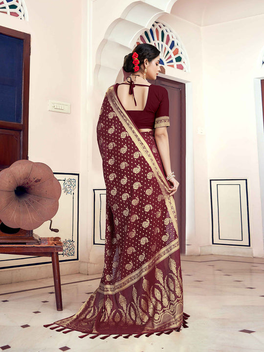 Georgette Banarasi Silk Saree With Blouse Piece