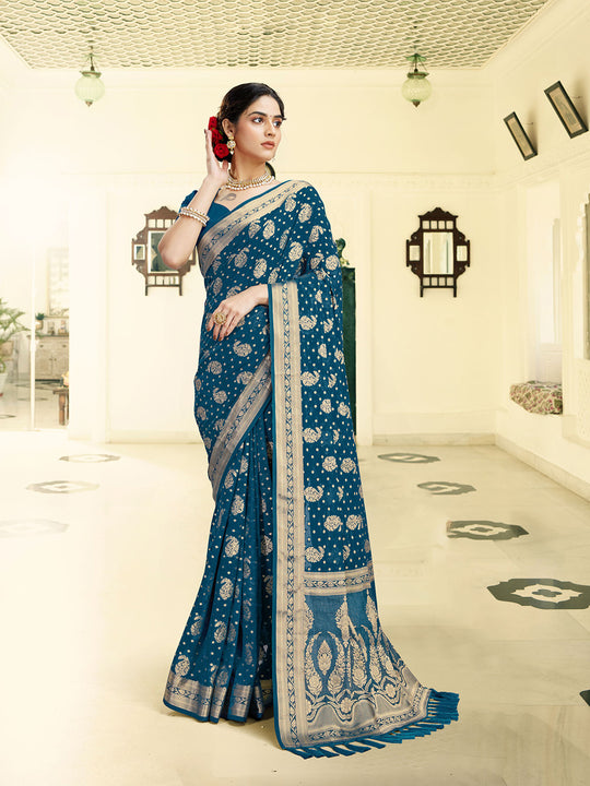 Georgette Banarasi Silk Saree With Blouse Piece