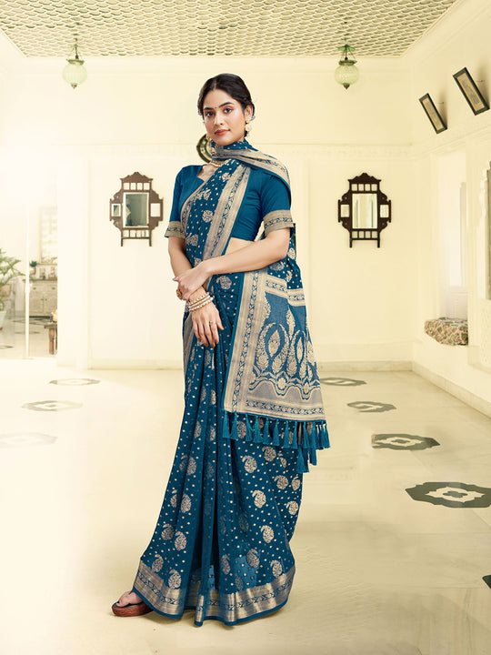 Georgette Banarasi Silk Saree With Blouse Piece