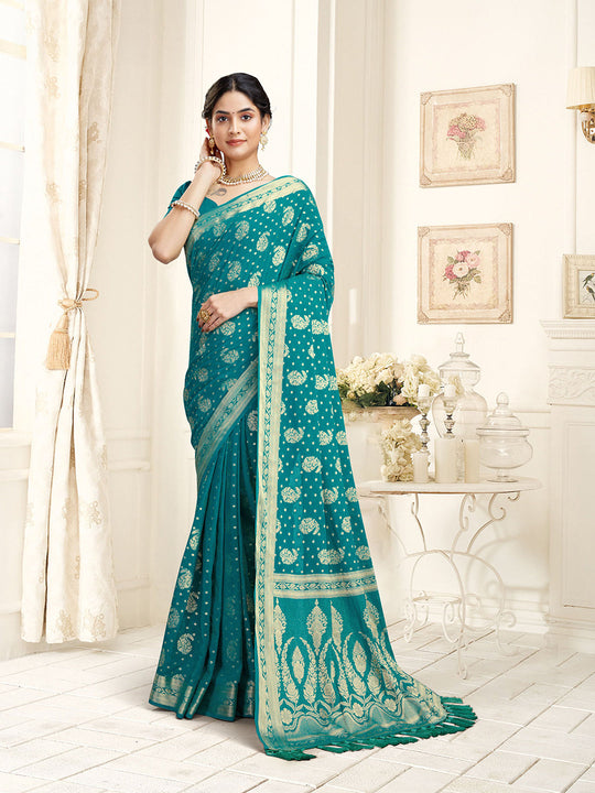 Georgette Banarasi Silk Saree With Blouse Piece